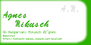agnes mikusch business card